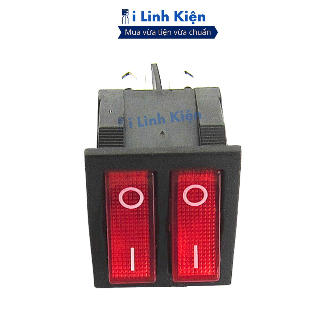 Công tắc bập bênh đôi 2 chế độ 6 chân 250V 15A KCD6-212N có đèn chính hãng ilinhkien.