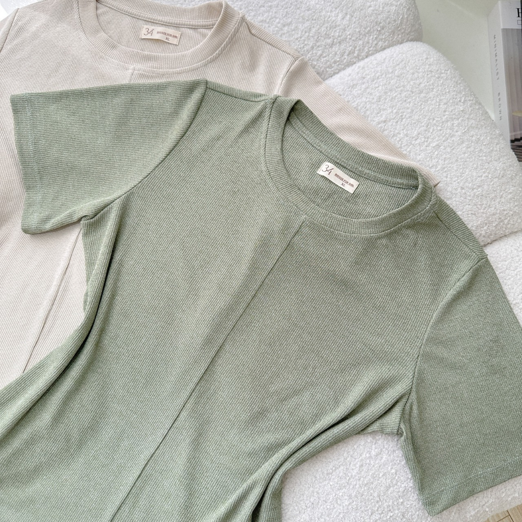 Áo thun trơn body 34AT012 34 BIGSIZE, áo thun nữ dáng ôm đơn giản, áo bigize chất thun cát co giãn thoải mái