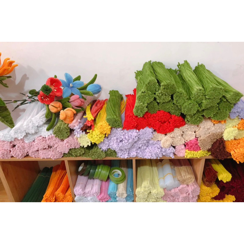 10-20-50-100 cành kẽm cắm hoa sáp, hoa giấy dài 40cm, có tách lẻ 10 cành