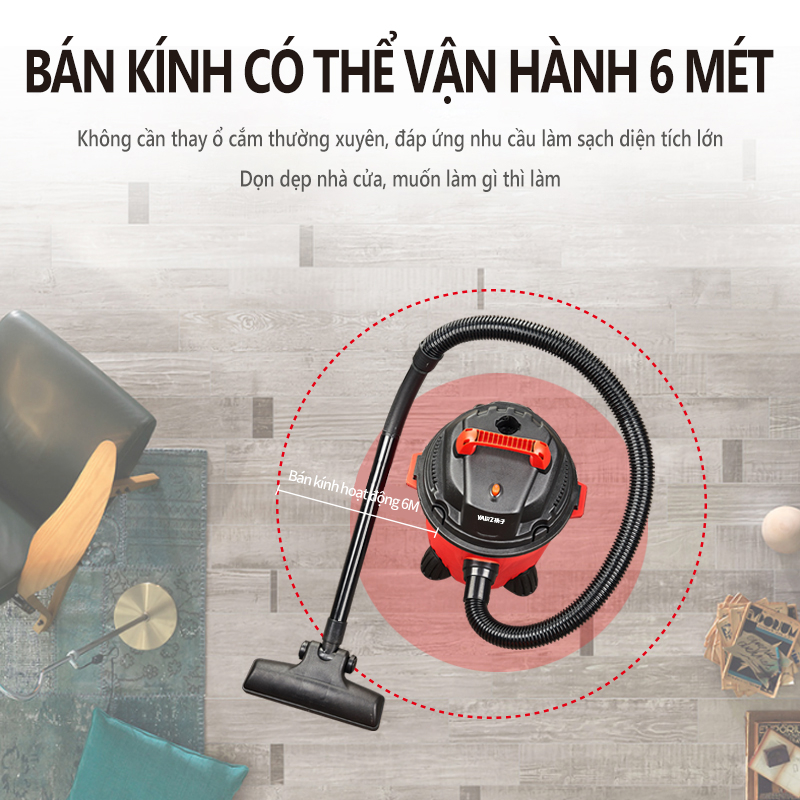 Máy hút bụi gia đình, Máy hút bụi dung tích 18 lít hút, thổi đa năng nước, thổi thùng inox Bảo hành 12 tháng