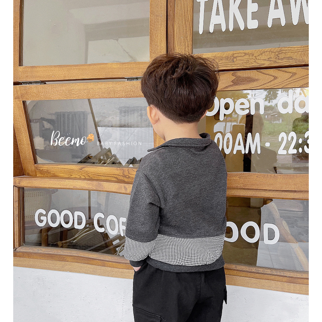 Áo polo dài tay nỉ da cá phối thân Beemo