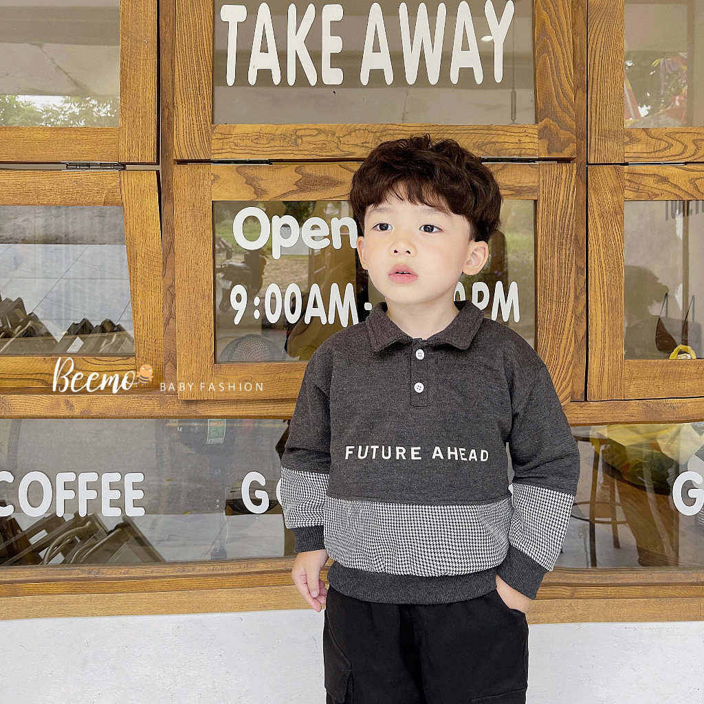 Áo polo dài tay nỉ da cá phối thân Beemo