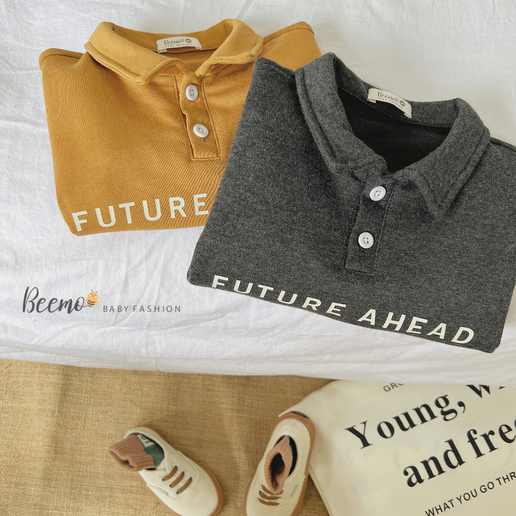 Áo polo dài tay nỉ da cá phối thân Beemo