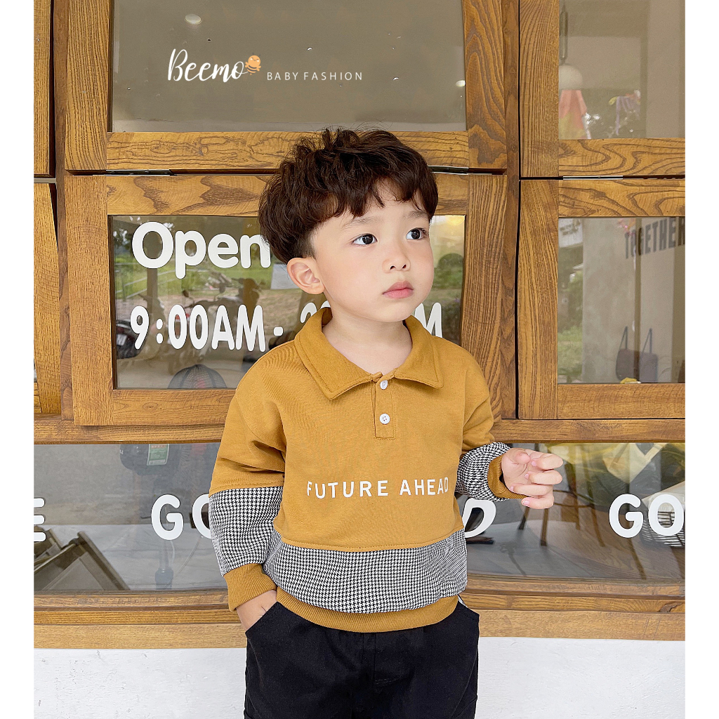 Áo polo dài tay nỉ da cá phối thân Beemo