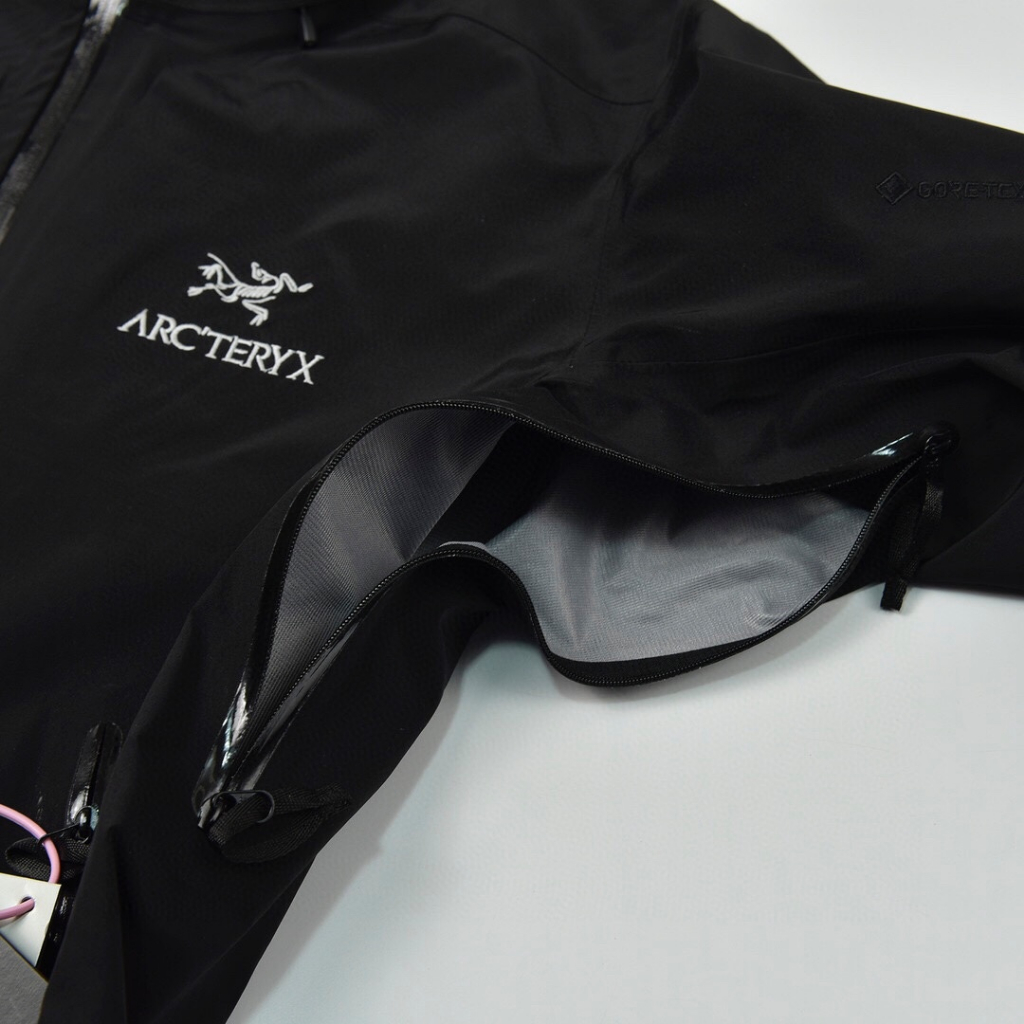 Áo khoác gió nam ARC'TERYX dài tay có mũ, thêu hoạ tiết chữ cái thương hiệu