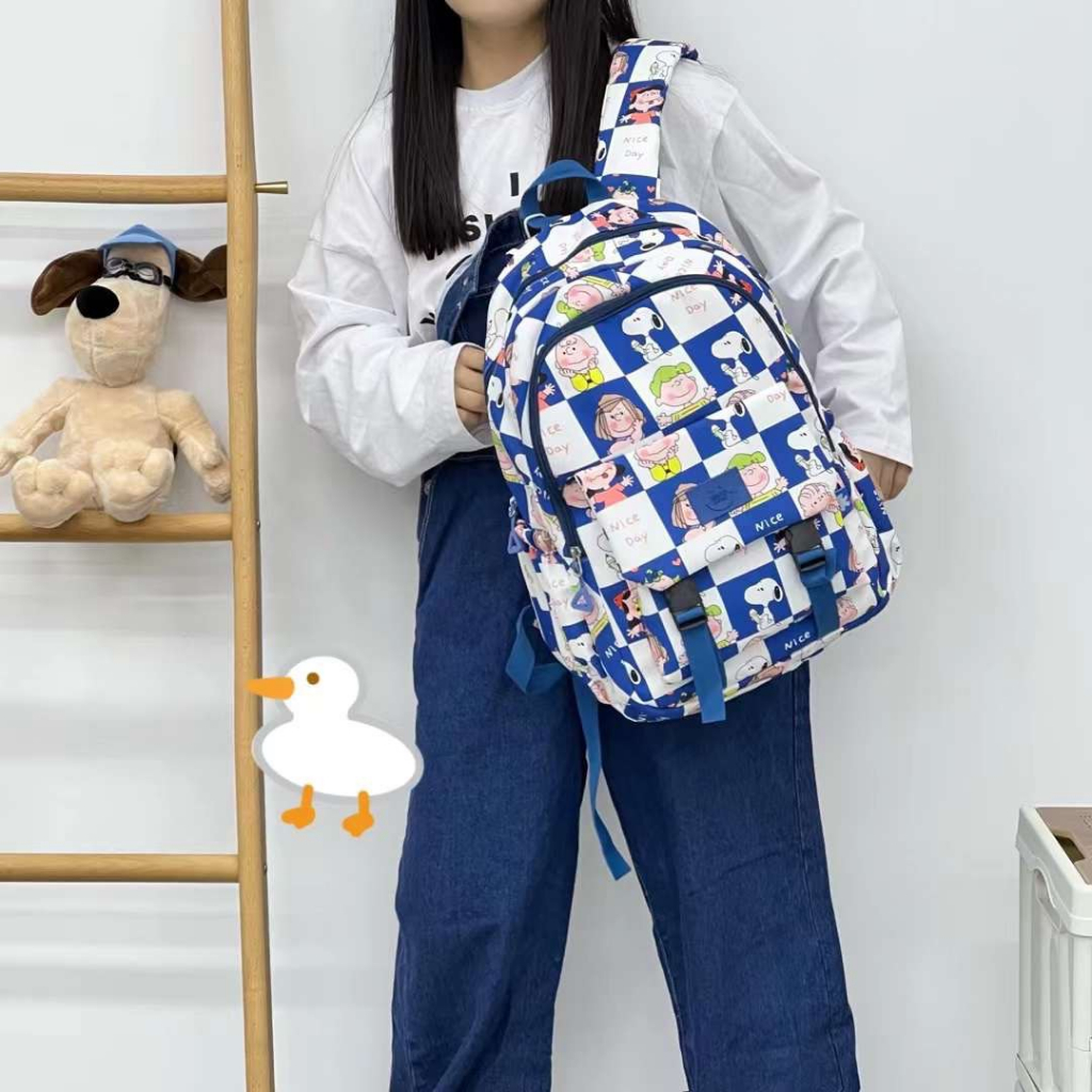 Balo nữ đi học thời trang ulzzang kẻ sọc caro họa tiết hoạt hình đẹp dễ thương đáng yêu giá rẻ F2815
