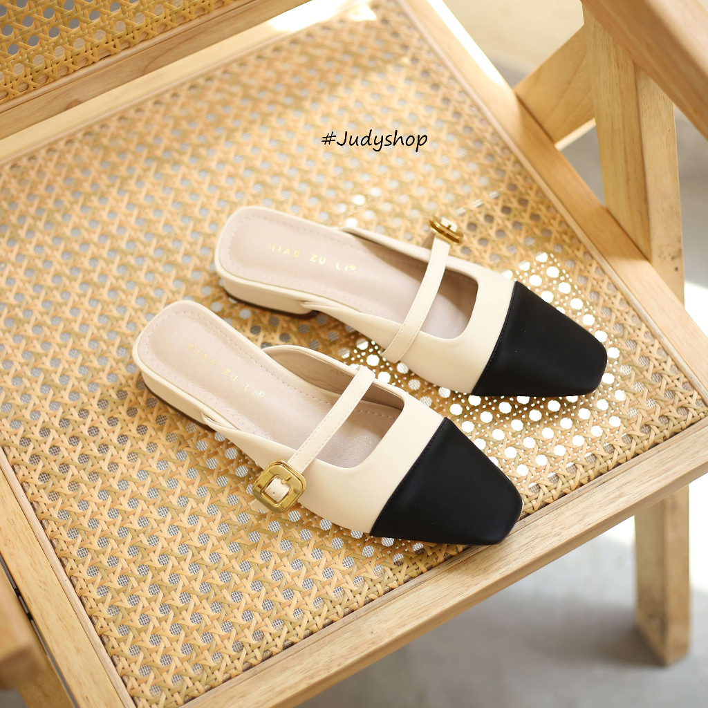 Giày Judy- Dép Sục MIAOZULI Vá Mũi Chỉ Khuy 3p QCCC