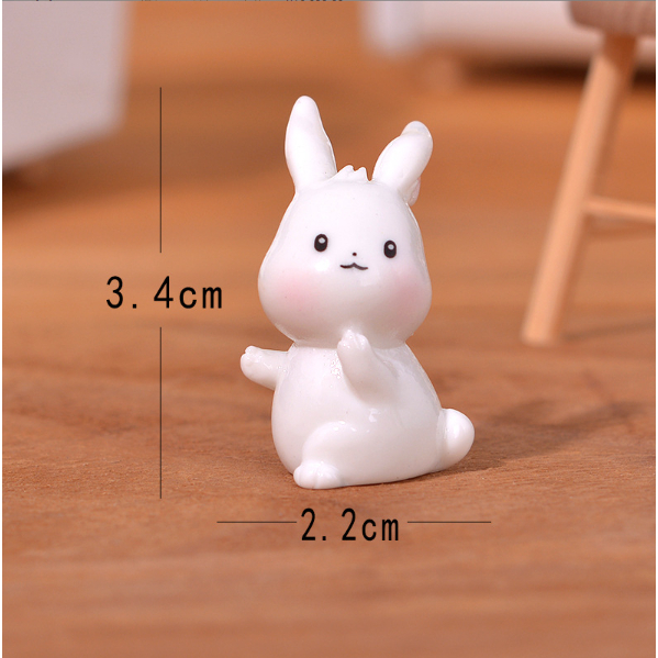 Mô hình thỏ ngốc trang trí tiểu cảnh terrarium, decor bàn học, bàn làm việc