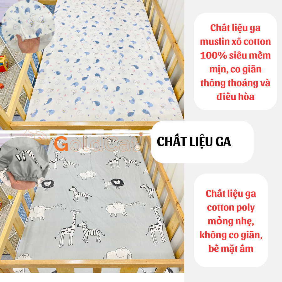 Giường cho bé gái, bé trai hình ngôi nhà, gỗ quế tự nhiên GoldCat cho trẻ từ 3-15 tuổi | Tặng Set Trang tr