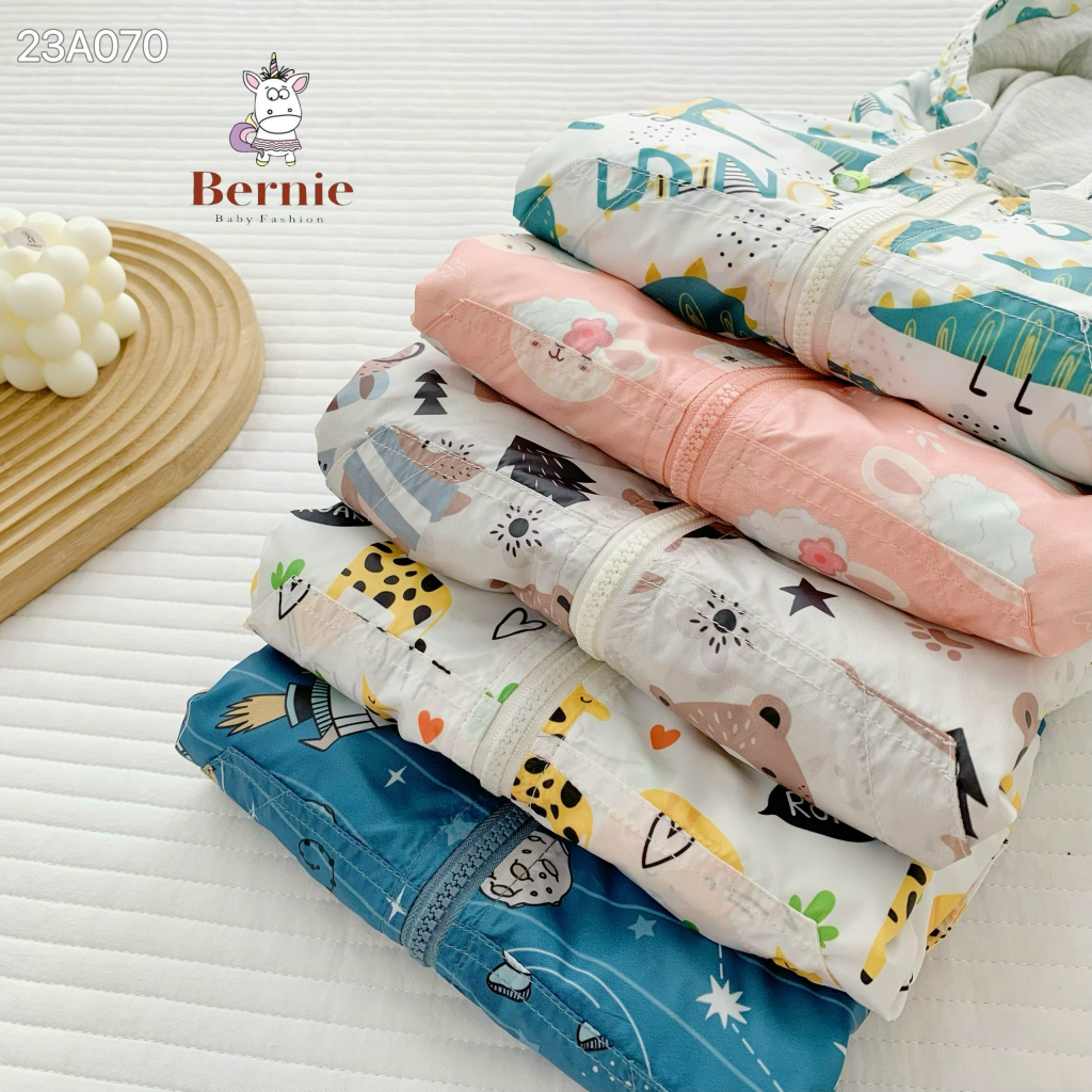 Áo gió bé trai bé gái Bernie - Áo khoác bé trai bé gái hoạ tiết cho bé từ 8-23kg- 23A070