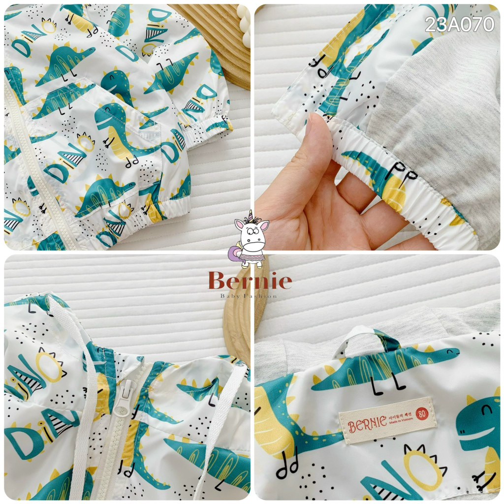 Áo gió bé trai bé gái Bernie - Áo khoác bé trai bé gái hoạ tiết cho bé từ 8-23kg- 23A070
