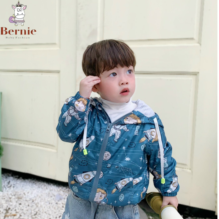 Áo gió bé trai bé gái Bernie - Áo khoác bé trai bé gái hoạ tiết cho bé từ 8-23kg- 23A070