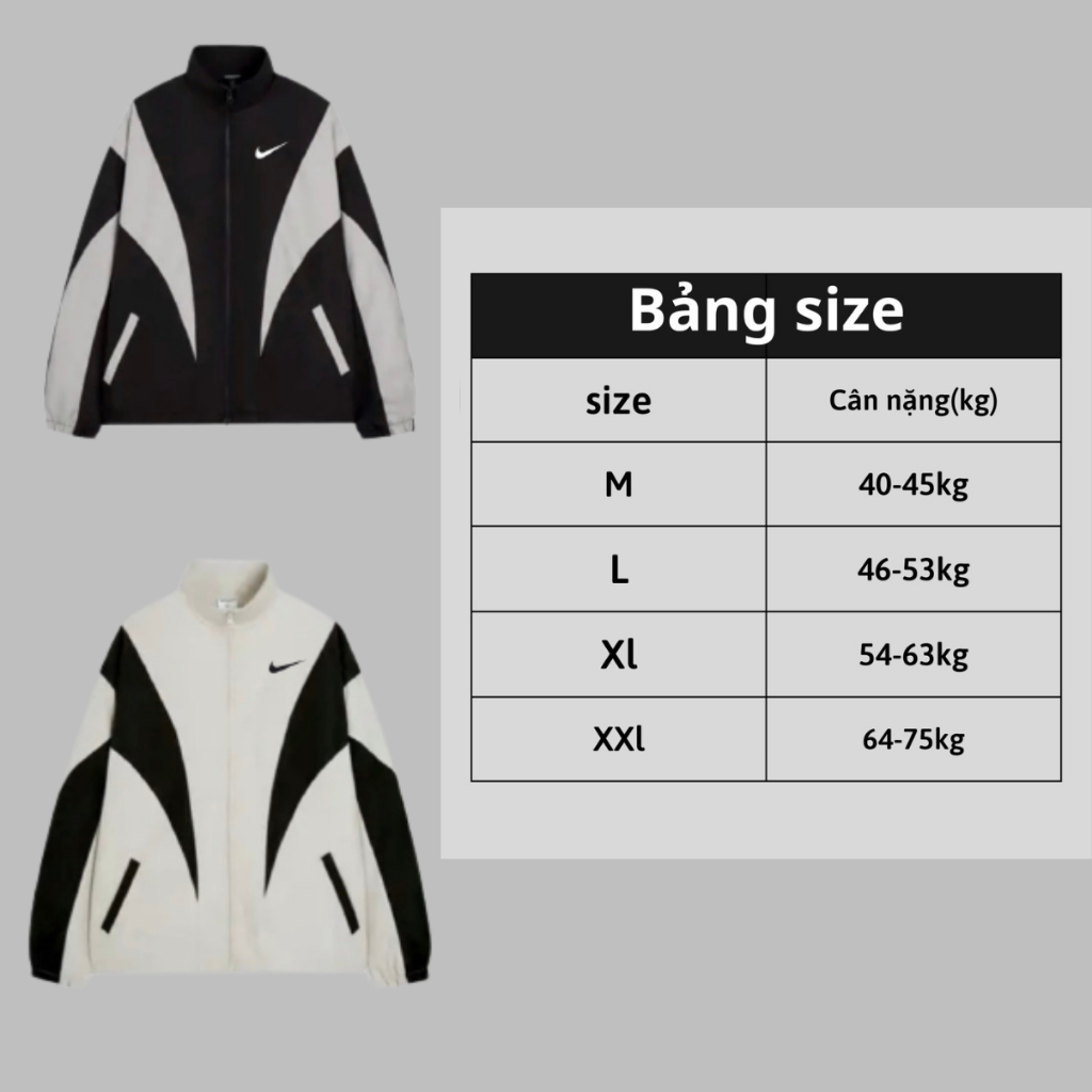 Áo khoác gió NIKE cao cấp ,dày dặn , hàng chuẩn 2 lớp , tag mác đầy đủ , i hình bên shop Latizia.vn M75