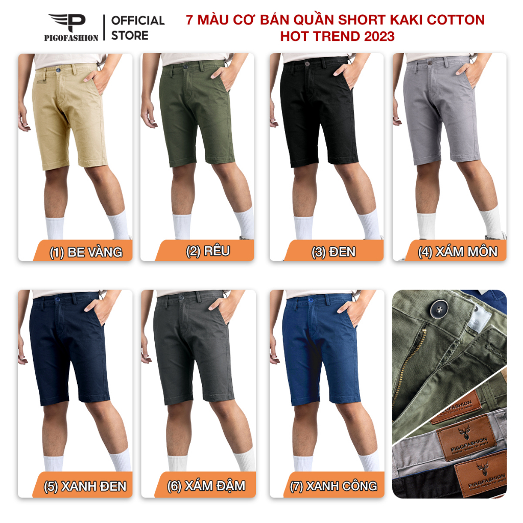 Quần short kaki vải co giãn nhẹ cao cấp SPMPSK03 - PigoFashion