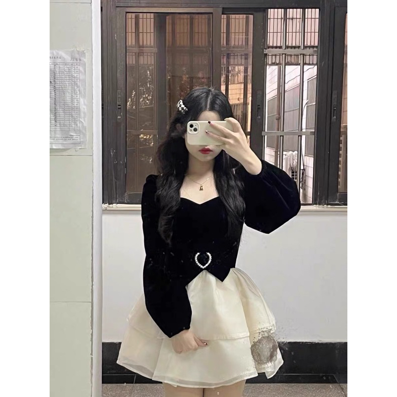 Váy Tiểu Thư Ulzzang - Kèm ảnh thật, váy đầm công chúa, dự tiệc, tiểu thư, nàng thơ, sang chảnh