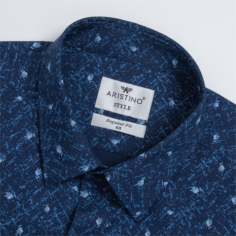 Áo sơ mi nam dài tay ARISTINO phom regular fit, màu xanh tím than lịch lãm và ấn tượng  - ALS08203