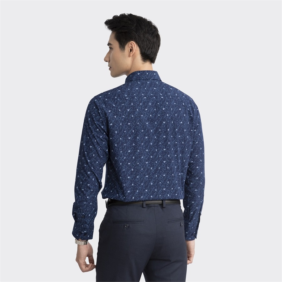 Áo sơ mi nam dài tay ARISTINO phom regular fit, màu xanh tím than lịch lãm và ấn tượng  - ALS08203
