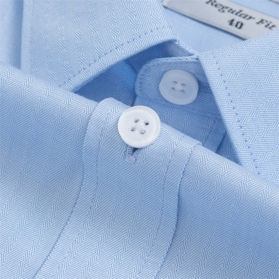 Áo sơ mi nam dài tay ARISTINO phom regular fit, màu xanh dobby lịch lãm và ấn tượng  - ALS24203