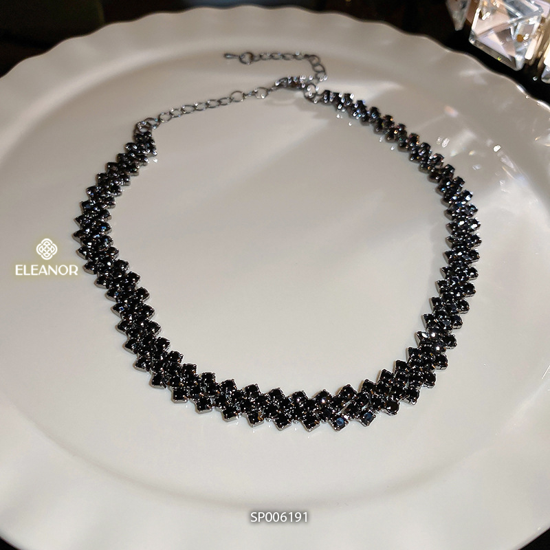 Dây chuyền nữ Eleanor Accessories choker hình ziczac đính đá phụ kiện trang sức 4772