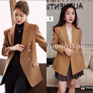 Áo vest vest nữ nâu ZR áo blaze thắt dây hồng XL big size trên 60kg áo khoác vest nữ kèm đai hồng