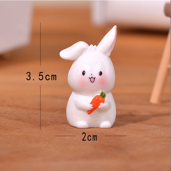 Mô hình thỏ ngốc trang trí tiểu cảnh terrarium, decor bàn học, bàn làm việc