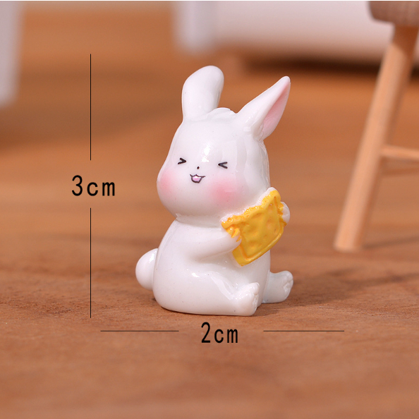 Mô hình thỏ ngốc trang trí tiểu cảnh terrarium, decor bàn học, bàn làm việc