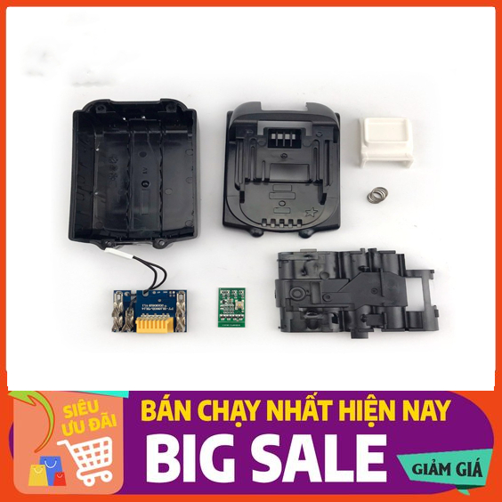 Bộ vỏ mạch pin Makita 18v 5s 2p new có đèn báo pin nhận sạc zin