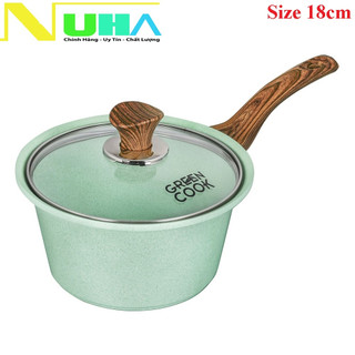 Quánh đúc đáy từ ceramic màu xanh Greencook GCS05-18IH men chống dính vân đá