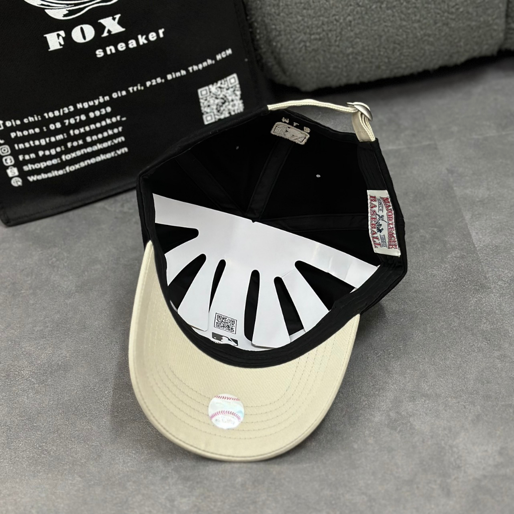 Mũ Nón MLB Ny Đen Kem Hàng Chính Hãng 3ACP3303N-50BKS | Fox Sneaker