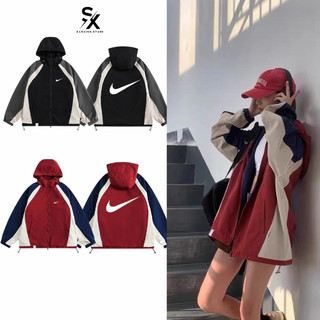 Áo kháoc dù Nike có mũ cao cấp chuẩn form nam nữ chất dù 2 lớp form rộng unisex chống nắng chống gió 722