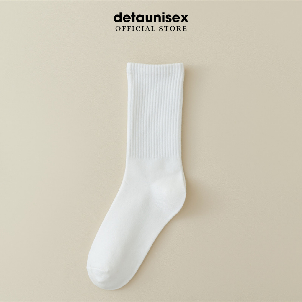 Vớ Cotton Cổ Dài Màu Trơn Thoáng Khí Detaunisex - VOD1