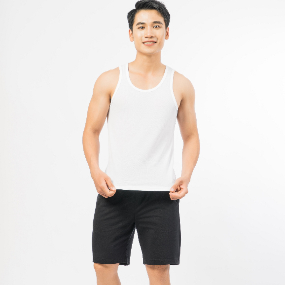 Áo ba lỗ nam cotton coolpass dệt ô vuông thoáng khí ONOFF - 18IA22A022