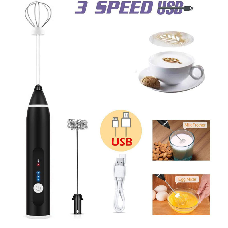 Máy Đánh Trứng Sữa Tạo Bọt Cafe Cầm Tay Mini Pin Sạc Cao Cấp 2023 - Nhựa ABS, thép không gỉ - Hàng Chính Hãng
