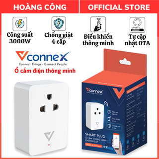Ổ cắm điện thông minh chống giật Vconnex, Tự ngắt khi dò điện, Chống giật 4 cấp độ, An toàn chống cháy nổ, BH 24 tháng