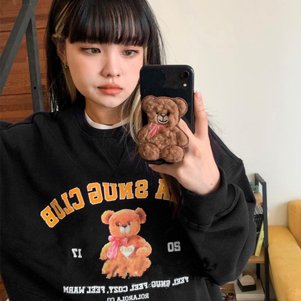 Áo Sweater TEECHAN HD407 Phong Cách Hàn Quôc Unisex Nam Nữ  Form Rộng Chất Nỉ Bông  Dày Dặn