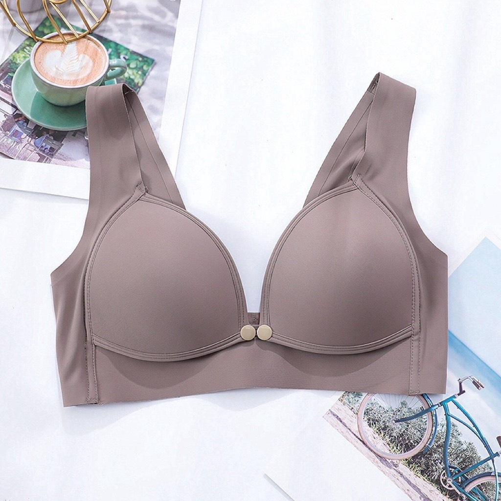 Áo lót bầu mặc bầu và sau sinh chống chảy sệ chất su non thiết kế mở cúc ngang  cho con bú tiện lợi  AL165