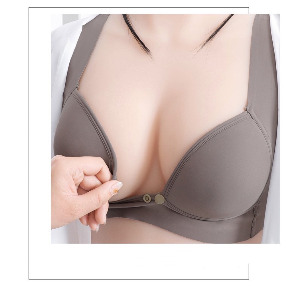 Áo lót bầu mặc bầu và sau sinh chống chảy sệ chất su non thiết kế mở cúc ngang  cho con bú tiện lợi  AL165