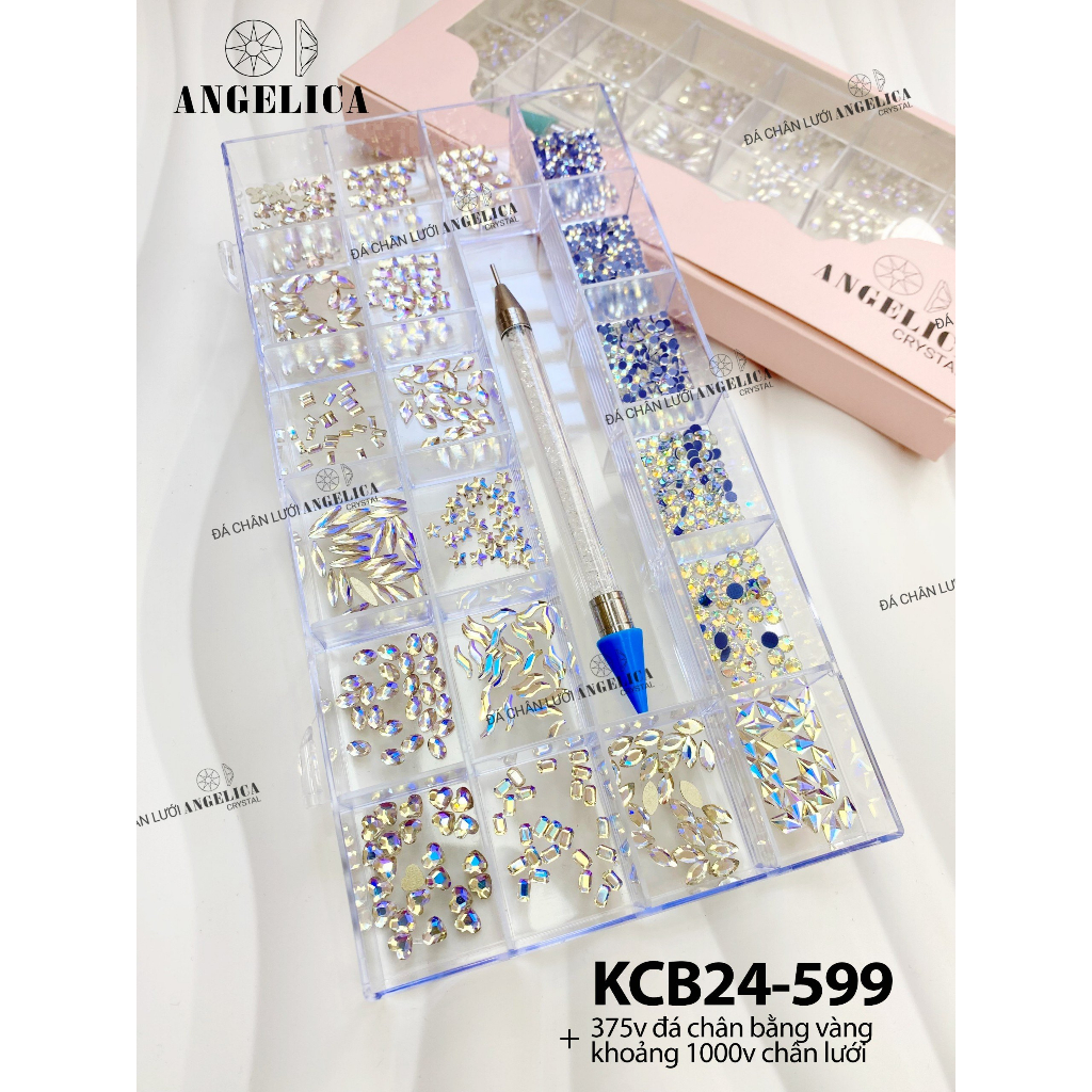 Khay đá nail chân bằng và chân lưới kèm phụ kiện móng ANGELICA KCB-599