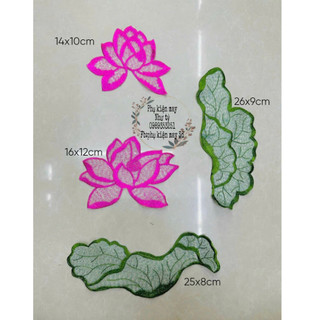 Bộ hoa sen thêu trang trí áo dài