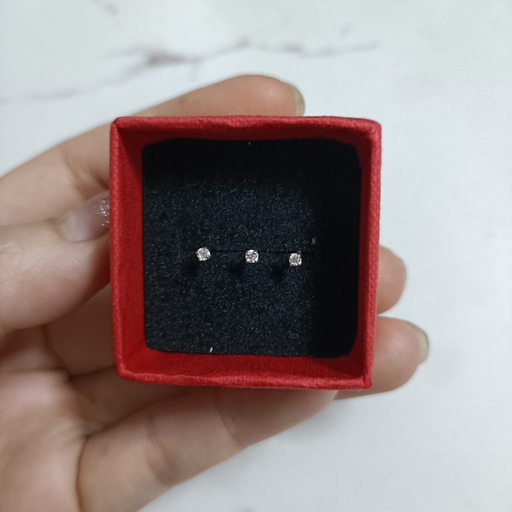 Khuyên mũi bạc sáng đính đá lấp lánh