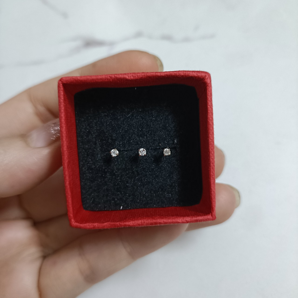 Khuyên mũi bạc sáng đính đá lấp lánh