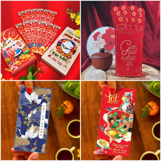 Lì xì gieo quẻ, Bao Lì Xì Tết 2025 giấy dày đẹp họa tiết sang trọng dễ thương