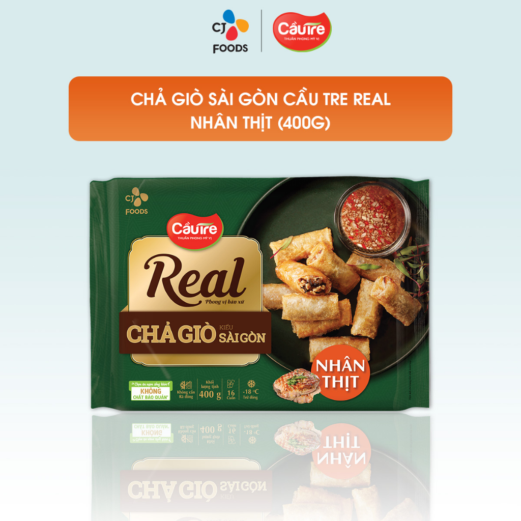 [Tặng Kimchi đơn từ 199k] Chả giò Cầu Tre REAL - Chả giò chiên nhân Thịt kiểu Sài Gòn 400g