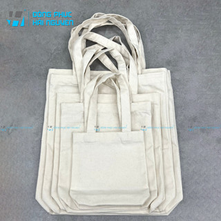 Túi vải bố, Túi vải Canvas trơn màu Trắng có đáy - không khóa kéo