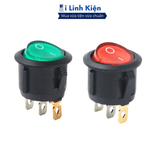 Công tắc bập bênh tròn 3 chân 250v 6a kcd1-105 có đèn ilinhkien.