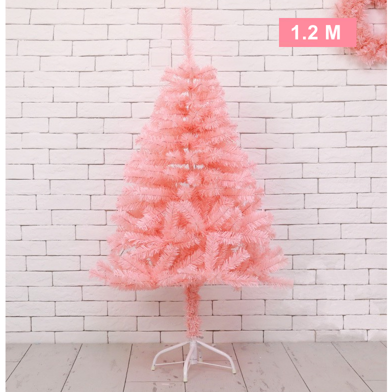 Cây thông Hồng Trơn Dày Rậm C14 CAO 1.2M Trang Trí Noel Giáng Sinh