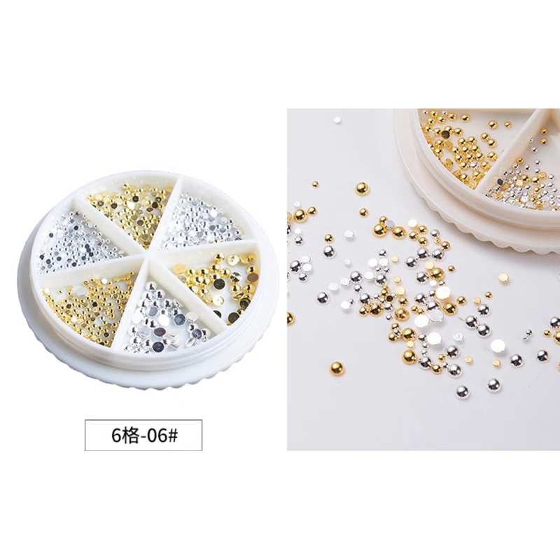 SET KIM LOẠI BI NỬA BẠC- VÀNG TRANG TRÍ NAIL