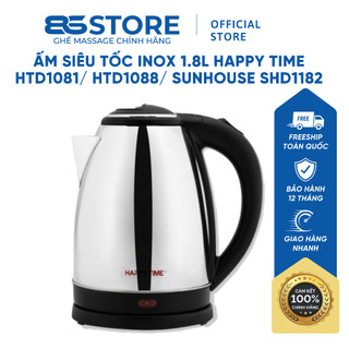 Ấm siêu tốc happy time htd1081 chất liệu inox 1.8l đun sôi nhanh giá sỉ số lượng 12 ấm/ thùng