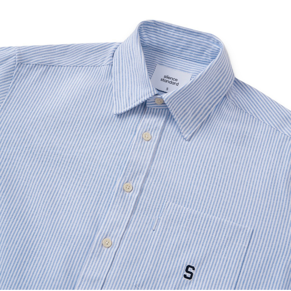 Áo sơ mi cổ cài SilenceStandard 2.0 Premium Oxford Logo S/Stripe