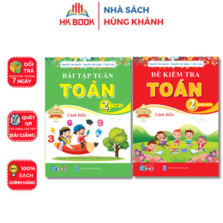 Sách - Combo 2 cuốn Bài tập Tuần và Đề Kiểm Tra Môn Toán Lớp 2 - Tập 1 - Cánh Diều - QC 225